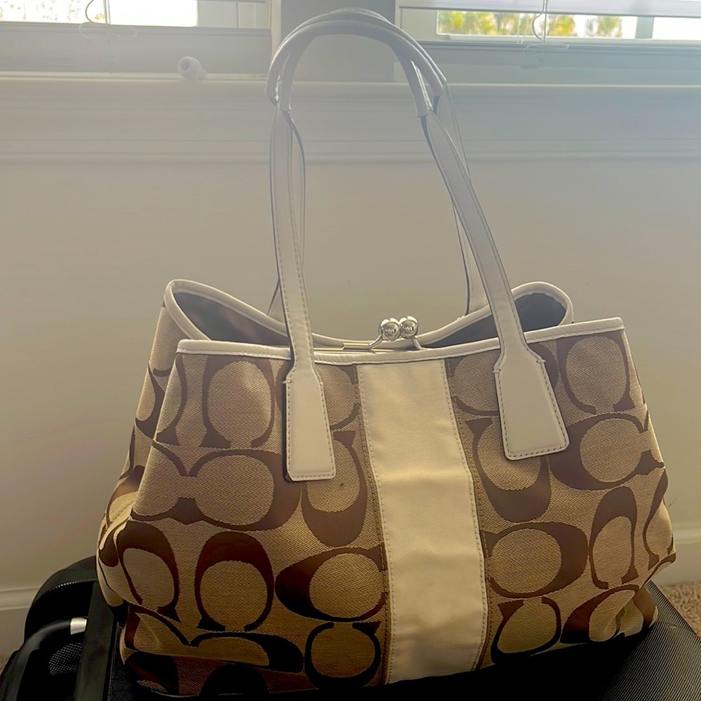 Beige Coach Purse